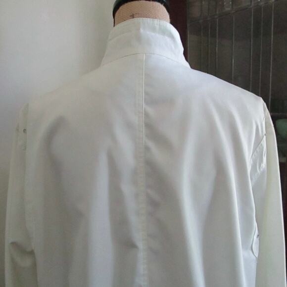 Vintage Classic White Windbreaker Jacket Snap Front Pockets Sz 16 Singapore Barn - Picture 7 of 17